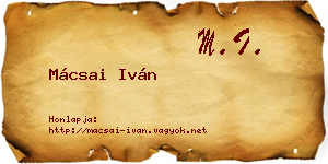 Mácsai Iván névjegykártya